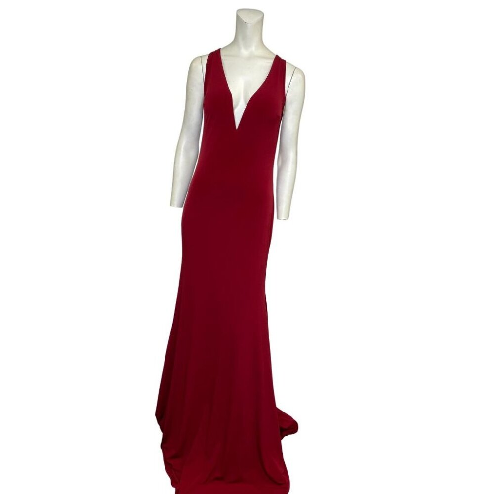 Jovani Burgundy Evening Gown JVN47401 Size 12 NWT